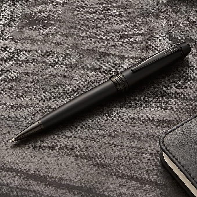Cross Bailey Matte Black Lacquer Ballpoint Pen - Refillable Pen for Long-Lasting Use - Smooth Writing - Comfortable Grip - Stylish Distinctive Look - Black Ink - Corporate Gifts