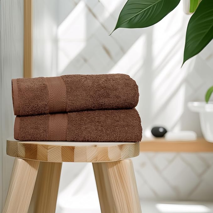 Medium Size Bath Towels Set of 6 – 100% Cotton Terry – 24" x 48" – Quick Dry, Soft & Highly Absorbent – Acorn Towels for Bathroom, Gym, Spa, Pool & Daily Use