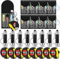Jutom 48 Pcs Mini Tape Measure Keychain Screwdriver LED Light Keychain Bulk Men Adult Tool Party Gifts Prize for Man Father's Day Housewarming Gifts Adult Useful Tool Favors (Black)