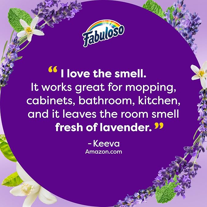 Fabuloso 2X Multi-Purpose Cleaner, No Rinse Floor Cleaner, Long-Lasting Freshness, Lavender Scent, 169 fl oz