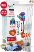 SprinJene Natural Children’s Toothpaste – Fluoride Free Strawberry Toothpaste for Toddlers & Kids – Gentle Safe Natural Formula with Patented Black Seed Oil & Zinc – Made in the USA (4 Pack)