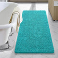 LOCHAS Luxury Bathroom Rug Shaggy Bath Mat 24 x 44 Inch, Teal Blue | Washable Non Slip Bath Rugs for Bathroom Shower, Soft Plush Chenille Absorbent Carpets