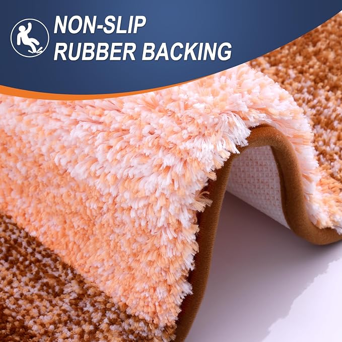 OLANLY Large Bathroom Rugs Mat 54x24, Extra Soft Absorbent Microfiber Bath Rugs, Rubber Backing, Quick Dry, Machine Washable Bath Mat for Bathroom Floor, Tub and Shower, Home Decor Accessories, Orange