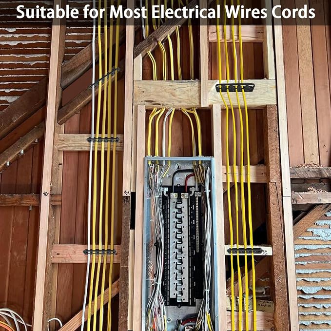 50Pack Cable Chase Wire Bracket,Cable Chase Bracket Support Organizer for NMB,Wire Stackers Keep Electrical Cord Tidy Clean&Save Time Space Labor,1" with 10-Hole Design