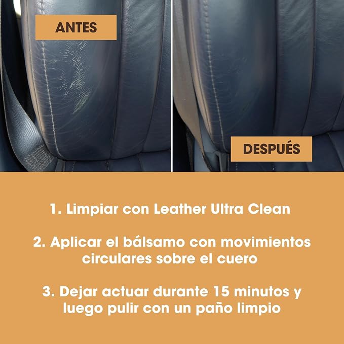 Furniture Clinic Leather Easy Restoration Kit | with Leather Recoloring Balm, Cleaner, Sponge, and Cloth | Leather Repair Kit for Scratched and Faded Furniture (Camel)
