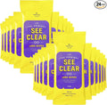 See Clear Original Lens Cleaning Wipes - Pre-Moistened Eyeglass & Screen Cleaning Cloth Towelettes - Streak Free, Scratch Free Lens & Electronic Screen Cleaner - 24 Resealable Packs of 16 (384 Wipes)