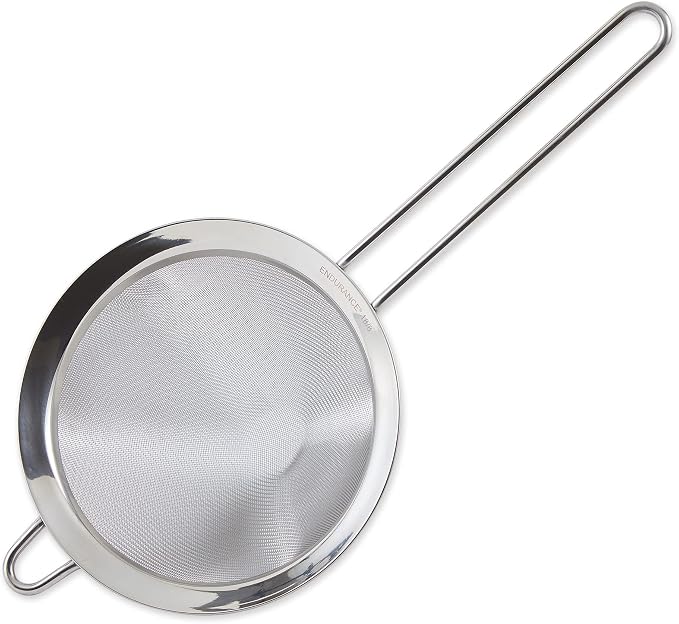 RSVP International Endurance Kitchen Collection, Stainless Steel Fine Mesh Conical Sieve/Colander, Multi-Purpose for Cooking, Baking, Loose Leaf Tea, Bar Strainer Cocktails, 6.25-Inch