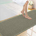 Smiry Waffle Bath Mat 59x20, Extra Soft Absorbent Bathroom Rugs, Non Slip Machine Washable Quick Dry Bath Rugs for Bathroom Floor, Tub, Shower, Home Decor Accessories, Green