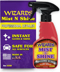 Wizards Mist-N-Shine Professional Car Detailing Spray - Quick Detailer Spray for Cars, Show-Car Gloss, Streak-Free Finish on Paint, Chrome, Glass and Plastic Trim, Wax-Free Formula - 8 oz