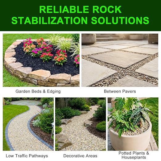 Teexpert Ready to Use Rock Glue for Landscaping,1 Gallon No Dilution Formula Rock Glue, Pet Safe Pea Gravel Adhesvie, Secures Gravel & Stones for Outdoor Landscapes, Yards, Walkways & Patios