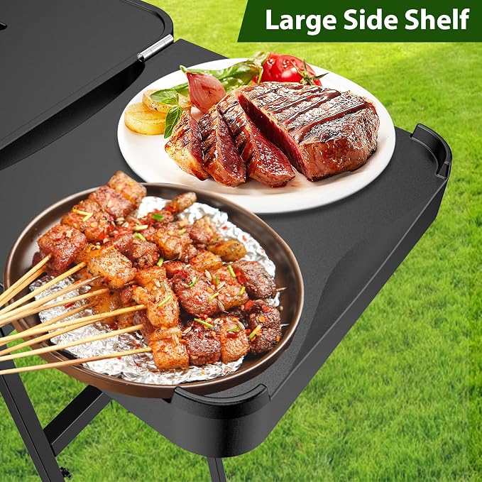 51" Grill Table Stand with Wheels for Ninja Woodfire | Portable cart for OG701, OG850, Blackstone griddles and pizza ovens, storage and mobility for patios