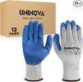 Work Gloves, Crinkle Rubber Latex Coating, Work Glove Bulk | Non-slip Pack for Men Women, Construction Warehouse Handling(Small,12Pairs)