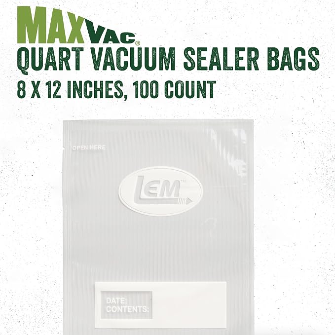 LEM MaxVac Quart Vacuum Bags - 44-Count (Pack of 6)