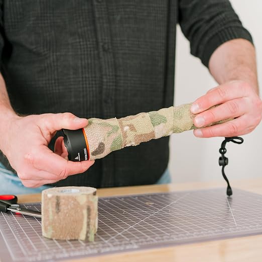 GEAR AID Camo Form Self-Cling and Reusable Fabric Camouflage Wrap, Adds Grip and Shield Hands from Hot or Cold Surfaces to Protect You and Your Equipment, Desert Digital, 2” x 144” Roll, 1 Pack