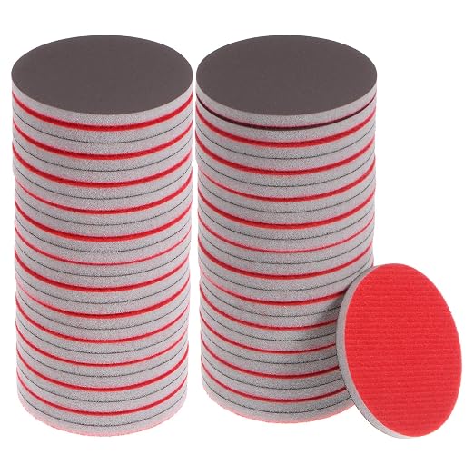 uxcell 50pcs 3000 Grit Sanding Sponge 3 Inch Hook and Loop Sponge Sanding Disc Wet/Dry for Car Wood Drywall Metal