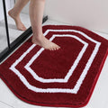 COSY HOMEER Extra Thick Bath Linen Sets Rugs - Anti-Slip Bath Mats Soft Plush 100% Strong Polyester Living Room Bathroom Water Absorbent(Red,17x27 - Inches)