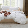 Bedsure White Super King Duvet Cover - 3 Pieces Prewashed Cotton-Like Extra Soft Bedding Set, Includes 1 Duvet Cover 108x98 Inches with Zipper Closure & 2 Pillow Shams, Comforter Not Included