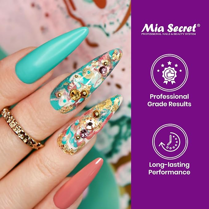 Mia Secret PREMIER NAIL BRUSHES 100% Kolinsky Hair MADE IN USA Prenium Nail Art Brushes (Pink, 4 OR (3D))