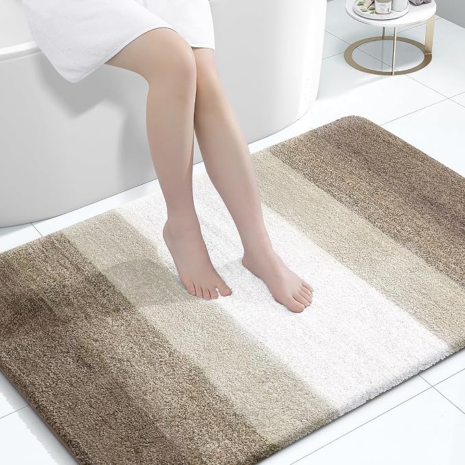 OLANLY Large Bathroom Rugs Mat 44x32, Extra Soft Absorbent Microfiber Bath Rugs, Rubber Backing, Quick Dry, Machine Washable Bath Mat for Bathroom Floor, Tub and Shower, Home Decor Accessories, Coffee