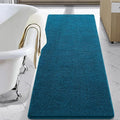LOCHAS Luxury Bathroom Rug Shaggy Bath Mat 24 x 60 Inch, Peacock Blue | Washable Non Slip Bath Rugs for Bathroom Shower, Soft Plush Chenille Absorbent Carpets