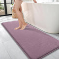 OLANLY Memory Foam Bathroom Runner Rug 47x17, Absorbent Long Mat, Deep Plum | Soft Quick Dry Bath Mat Rugs, Non-Slip, Machine Washable Mat for Bathroom Floor, Tub and Shower, Home Decor Accessories