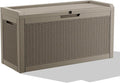 DRATO 70 Gallon Outdoor Storage Box Waterproof, Lockable Resin Deck Box for Patio Furniture, Pool Supplies & Garden Tools, Weatherproof Outside Storage Bin for Backyard Porch (Grey, 70 Gallon)