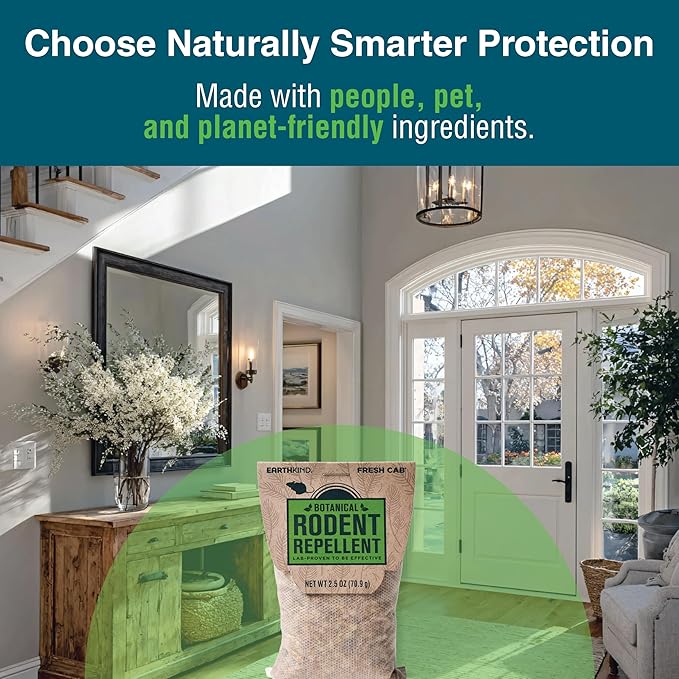 Fresh Cab Botanical Rodent Repellent - Environmentally Friendly, Keeps Mice Out, 24 Scent Pouches (6 Packs of 4)