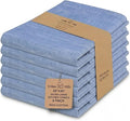 Urban Villa Kitchen Towels 100% Cotton Dish Towels for Kitchen(Set of 8) 20”x30” Dish Cloths Absorbent Kitchen Linen Set with Hanging Loop Perfect for Drying Dishes Cleaning Hand Towels – Blue White