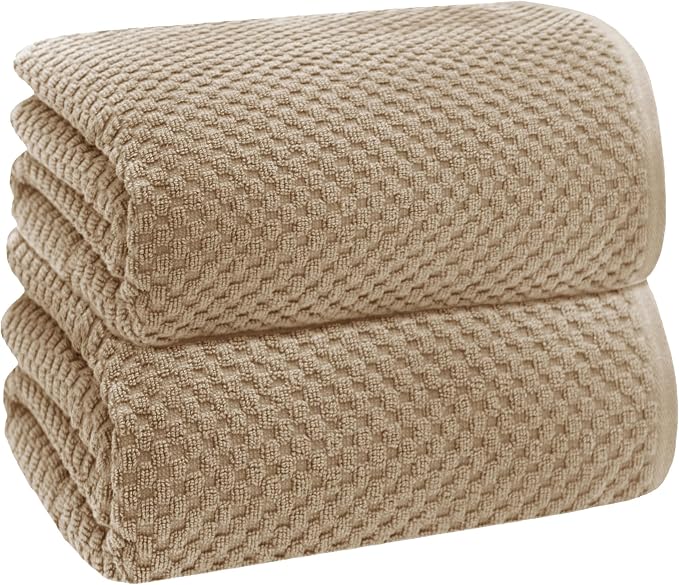 COTTON CRAFT Euro Spa Waffle Weave Bath Sheet - Set of 2 Linen Towel Sheets | Pure 100% Ringspun Cotton Oversized Luxurious Towel Set - Soft Plush Super Absorbent Low Lint Quick Dry - 35 x 70 inches