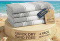 LANE LINEN Turkish Beach Towels 4 Pcs, Super Absorbent, Lightweight - Alloy | Oversized Beach Towel 39"x71" - Durable Sand Free Towel - Absorbent & Quick Dry - Perfect for Pool or Travel, Poolside Ready