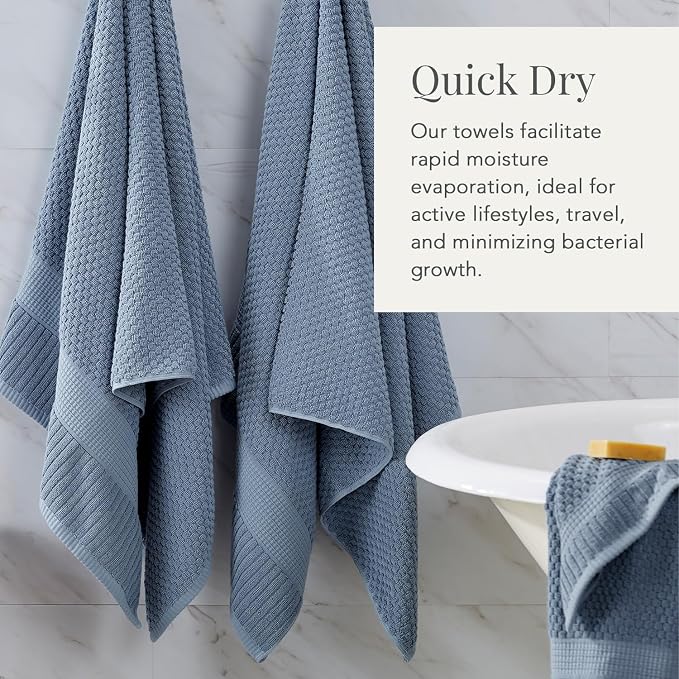 NY Loft 100% Cotton 2-Pack Oversized Bath Towel Set | Flint | Quick-Dry | Two Oversized 35" x 70" Bath Towels / Bath Sheets | Super Absorbent | Designer-Styled Texture