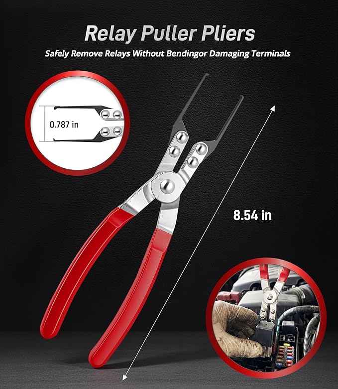 7PCS Electrical Disconnect Pliers & Fuel Line Disconnect Tool Set, Automotive Electrical Terminal Connector Separator Removal Tool Kit for Car Wiring & Fuel Line Connector Pliers