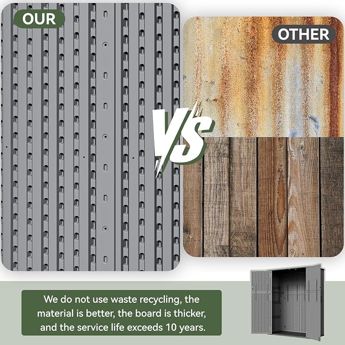 Aoxun Outdoor Storage Shed with Floor, 61 Cu.Ft Large Outdoor Storage Cabinet, Waterproof Vertical Resin Shed for Garden Tools, Pool Equipment, Dark Grey