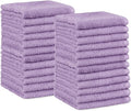 Amazon Basics Highly Absorbent, Fast Drying 100% Cotton Washcloths for Bathroom, Machine Washable, 12 x 12 inches, Lavender, 24-Pack