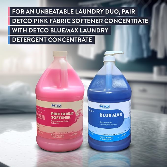 Pink Fabric Softener Concentrate - Odor Removing Freshener, Safely Clean 256 Loads Per Gallon, 1/2 Ounce Per Load, Heavy Duty Concentrated Commercial Formula, 5 Liquid Gallons, Pack of 1