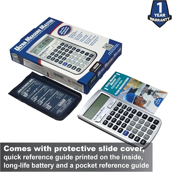 Calculated Industries 8025 Ultra Measure Master Professional Grade U.S. Standard to Metric Conversion Calculator Tool for Engineers, Architects, Builders, Scientists and Students | 60+ Units Built-in, Silver | Professional Grade, U.S. Standard to Metri...