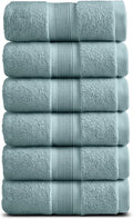 Springtree Home Luxury Bamboo Rayon Hand Towel Set | 6-Pack | Aegean | 35% Bamboo Rayon - 65% Zero Twist Cotton | Absorbent Quick-Dry Towels for Bathroom | Ultra Soft | OEKO-TEX Standard 100