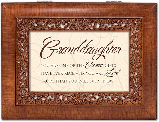 Cottage Garden Granddaughter Greatest Gifts Ever Woodgrain Inlay Jewelry Music Box Plays You Light Up My Life