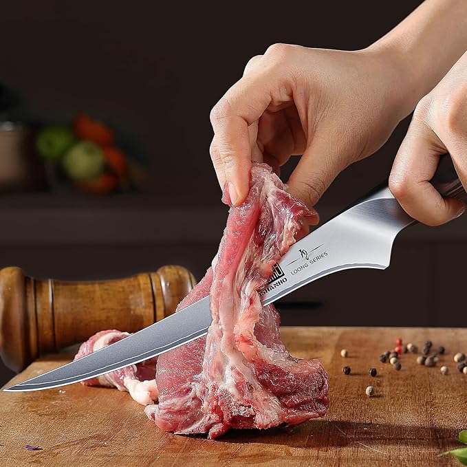 HOSHANHO BBQ Carving Knife Set, Brisket Slicing & Boning Knife for Meat | Professional Ultra Sharp Butcher Carving Knife in Japanese High Carbon Steel, Ergonomic Handle, Gift for Chefs