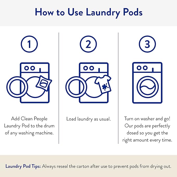 The Clean People Laundry Detergent Pods - Hypoallergenic Laundry Pods - Ultra Concentrated, Recyclable Packaging, Stain Fighting - Fresh Scent, 192 Pack