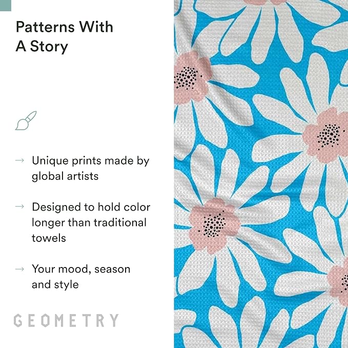 GEOMETRY Spring Kitchen Towels - Quick Dry Microfiber Cloth Spring & Summer Dish Towels for Kitchen Drying - Premium Quick Dry Towel - Sweet Spring, 18" x 30" - 1-Pack
