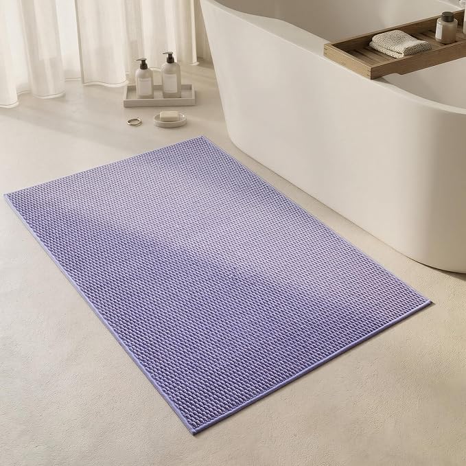 Triohero Large Bathroom Rugs Non Slip Washable Bath Rugs Super Absorbent Bathroom Rug Thin Quick Dry Low Pile Bath Mats, Lavender 36"x48"