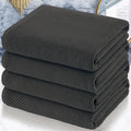 VOOVA & MOVAS Bath Towels 4PC, 100% Cotton, 30x56 in, Dark Gray | Quick Dry, Thick, Soft, Absorbent, Luxury Hotel Shower Towel, Bath Towel Gift Set