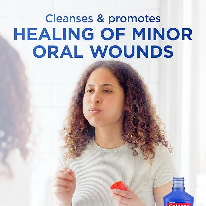 Colgate Peroxyl Alcohol Free Mouthwash with 1.5% Hydrogen Peroxide, Mouth Sore Rinse for Canker Sores, Oral Irritations, and Burns, Mild Mint, 8.4 fl oz Bottle