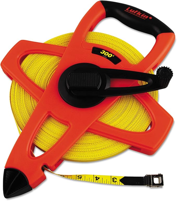 Lufkin 1709 1/2-Inch x 300 Hi-Viz Orange Open Reel Linear Fiberglass Tape