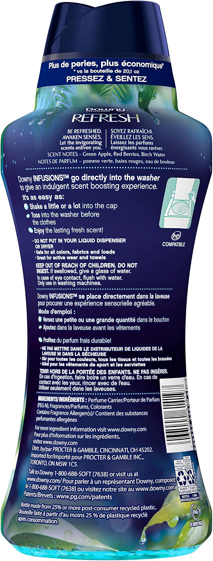 Downy Infusions Laundry Scent Booster Beads, Refresh, Birch Water & Botanicals, 26.5 oz