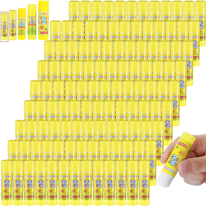 Zubebe 0.25 oz White Glue Sticks in Bulk for Classroom, Washable Glue Stick for Crafts Home Back to School Students Teachers Employees Scrapbooking Crafting Supplies (200 Pcs)