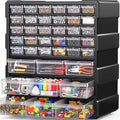 Drawer Organizer for Garage Building Bricks Storage,Thicker Craft Organizers Storage with Dividers Labels for Hardware,Screws,Nuts Bolts,Teacher Toolbox,Charms,Beads,Craft,Scrapbook