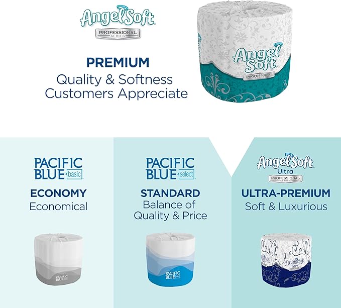 Angel Soft Professional Series by Georgia-Pacific PRO 2-Ply Embossed Toilet Paper, White, Individually Wrapped, 450 Sheets Per Roll, 20 Toilet Tissue Rolls Per Case, 16620
