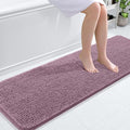 OLANLY Bathroom Runner Rugs 59x20, Soft Absorbent Chenille Bath Rugs, Rubber Backing Quick Dry, Machine Washable Long Bath Mats for Bathroom Floor, Tub and Shower, Home Decor Accessories, Deep Plum